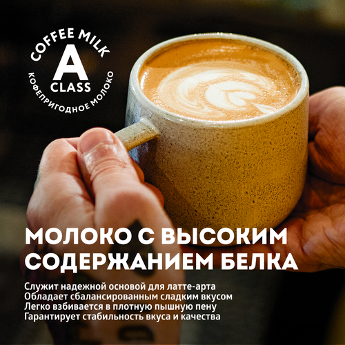 Молоко ультрапастеризованное ЭКОНИВА Профессиональная линия Professional Line 2,5%, без змж, 1000мл, крупный план