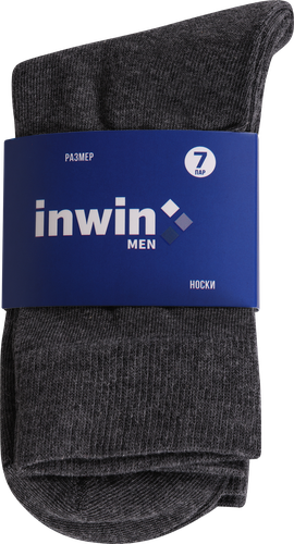 Носки мужские INWIN р. 25–29, черные, темно-серый меланж, синие, Арт. SMS101, 7пар, вид