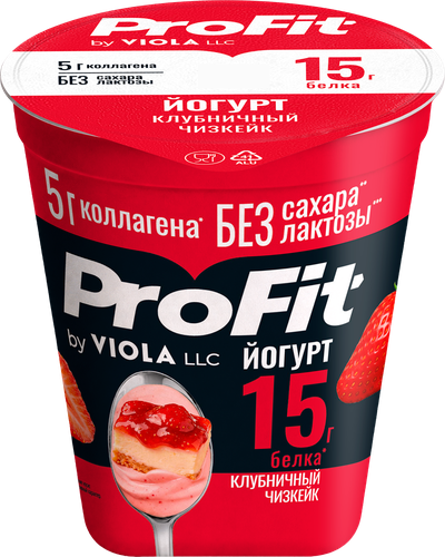 Йогурт VIOLA Клубничный чизкейк, безлактозный 1,8%, без змж, 140г, фото