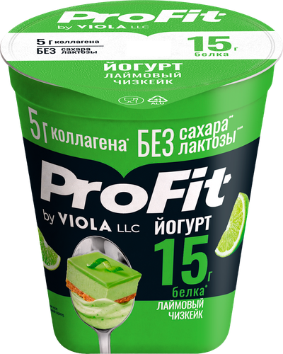 Йогурт VIOLA Лаймовый чизкейк, безлактозный 1,8%, без змж, 140г, изображение