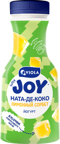 Йогурт питьевой VIOLA Лимонный сорбет, безлактозный 1,1%, без змж, 250г, вид