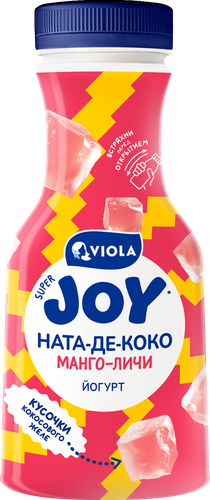 Йогурт питьевой VIOLA Манго-Личи, безлактозный 1,1%, без змж, 250г, фото