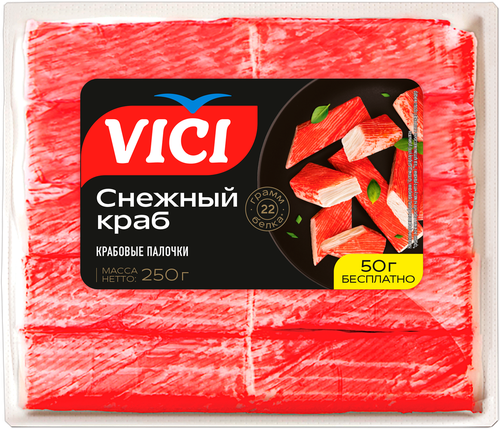 Крабовые палочки VICI Снежный краб 200+50г, 250г, детальное фото