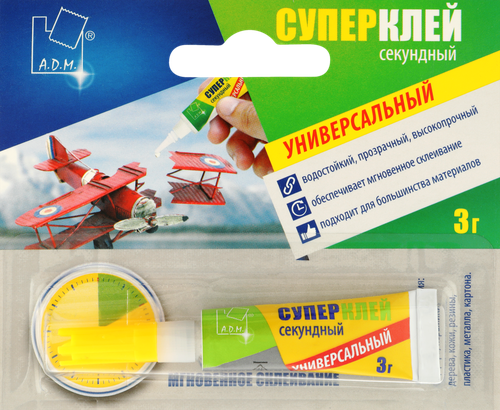 Супер-клей ADM Универсальный, Арт. GHS325B, 3г, вид