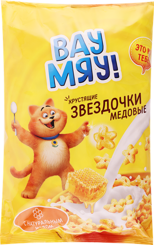 Готовый завтрак ВАУ МЯУ Звездочки медовые, 300г, вид
