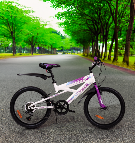 Велосипед ACTIWELL Junior 20" 6 скоростей, бело-пурпурный, Арт. JUN20ST-U, детальное фото