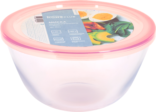 Миска HOMECLUB Cook&Keep с крышкой, жаропрочное стекло, 1.05л, Арт. Zb11, картинка