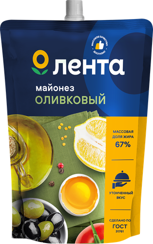 Майонез ЛЕНТА Оливковый 67%, 700мл, картинка