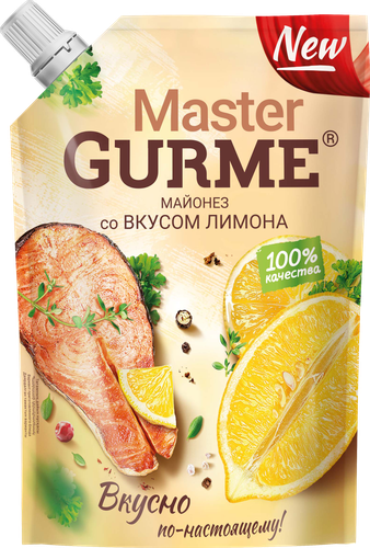 Майонез MASTER GURME со вкусом лимона 50,5%, 700мл, крупный план