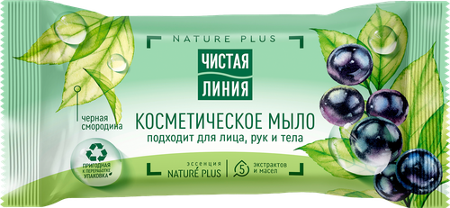 Мыло косметическое ЧИСТАЯ ЛИНИЯ Смородина, 75г, вид
