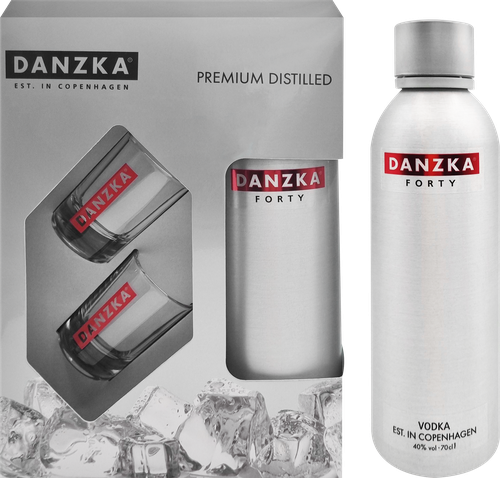 Водка DANZKA 40%, с 2-мя стопками, п/у, 0.7л