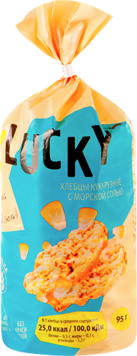 Хлебцы кукурузные Z LUCKY хрустящие, с морской солью, 95г, изображение