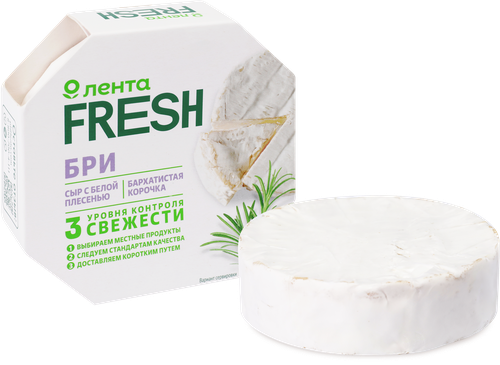 Сыр Бри 60%, без змж, ЛЕНТА FRESH, 125г, детальное фото