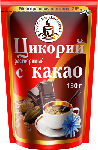 Цикорий РУССКИЙ ЦИКОРИЙ с добавлением какао, 130г, крупный план