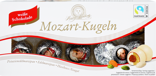 Конфеты шоколадные LAMBERTZ Mozart-Kugeln с марципановой начинкой, со вкусом фисташки, 200г, детальное фото