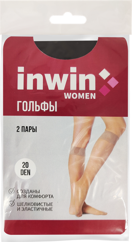 Гольфы женские INWIN р. 23–25 20 den natural, 2пары, изображение