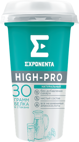 Напиток кисломолочный EXPONENTA High-Pro обезжиренный с высоким 
содержанием белка, без змж, 250г, фотография
