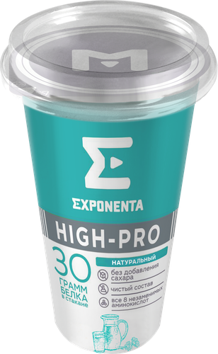 Напиток кисломолочный EXPONENTA High-Pro обезжиренный с высоким 
содержанием белка, без змж, 250г, крупный план
