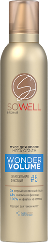 Мусс для волос SOWELL Wonder Volume Мега объем от корней, 200мл, фотография