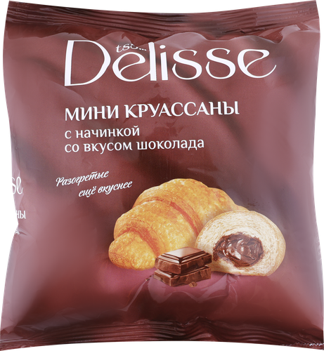 Круассаны DELISSE с начинкой со вкусом шоколада, 300г, фотография