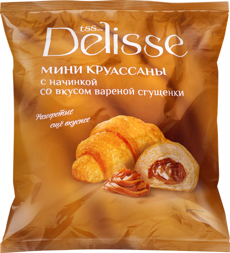 Круассаны DELISSE с начинкой со вкусом вареной сгущенки, 300г, картинка