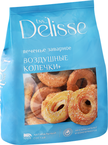 Печенье заварное DELISSE Воздушные колечки, 100г, фото