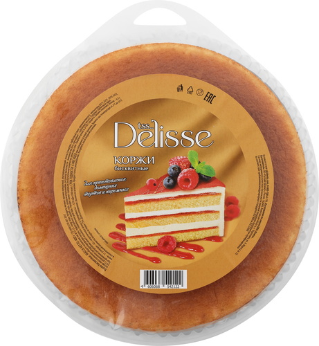 Коржи бисквитные DELISSE светлые, 400г, фотография