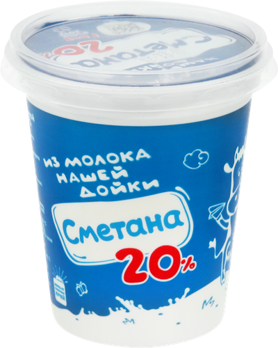 Сметана НАШЕЙ ДОЙКИ 20%, без змж, 300г, фотография
