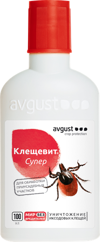 Средство от иксодовых клещей AVGUST Клещевит Супер, Арт. 42000628, 100мл, крупный план
