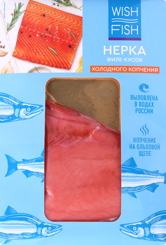 Нерка холодного копчения WISH FISH филе-кусок, 150г, фотография