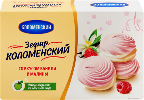 Зефир КОЛОМЕНСКОЕ со вкусом ванили и малины, 250г, фотография