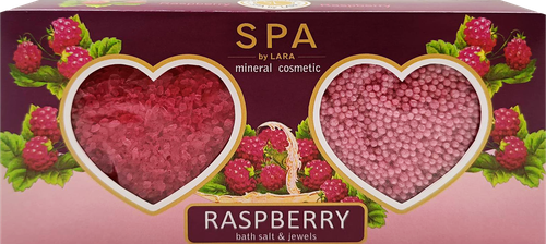 Набор подарочный SPA BY LARA Соль для ванны, 160г + Жемчужины Малина, 100г, картинка