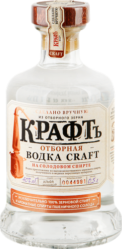 Водка КРАФТЪ 40%, 0.5л