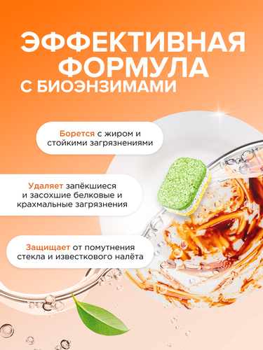 Таблетки для посудомоечной машины SYNERGETIC, 100шт, крупный план
