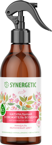 Освежитель воздуха SYNERGETIC Миндаль и яблоневый цвет, 380мл, картинка