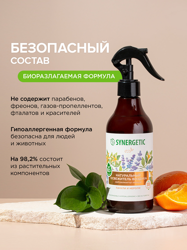Освежитель воздуха SYNERGETIC Пачули и нероли, 380мл, детальное фото