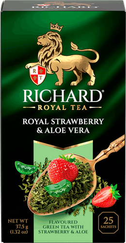 Чай зеленый RICHARD Royal Strawberry&Aloe Vera арома, 25пак, вид