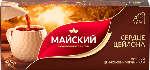 Чай черный МАЙСКИЙ Сердце цейлона, 25пак, изображение