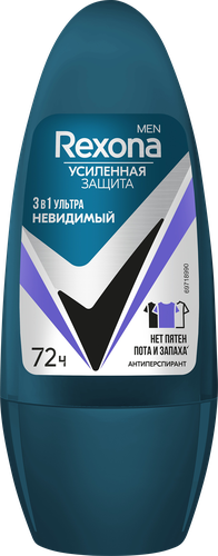 Антиперспирант роликовый мужской REXONA Men Ультраневидимый, 50мл, фотография