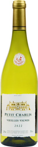 Вино PETIT CHABLIS Вьей Винь Бургундия сортовое ординарное белое сухое, 0.75л, вид