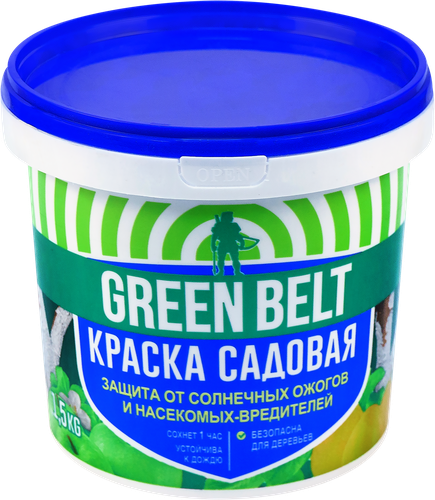 Краска садовая для деревьев GREEN BELT акриловая, Арт. 01-493, 1,5кг, изображение