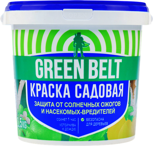 Краска садовая для деревьев GREEN BELT акриловая, Арт. 01-493, 1,5кг, картинка