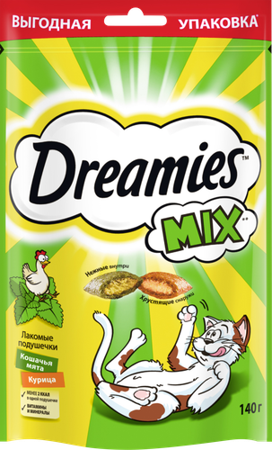 Лакомство для взрослых кошек DREAMIES с мятой и курицей, 140г, изображение