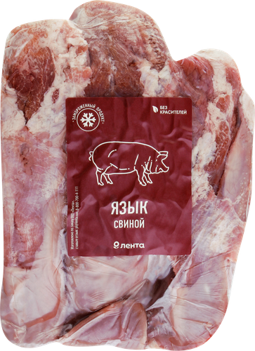 Язык свиной ЛЕНТА замороженный, весовой, крупный план