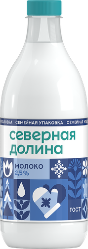 Молоко пастеризованное СЕВЕРНАЯ ДОЛИНА 2,5%, без змж, 1400мл, изображение