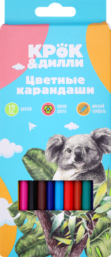 Набор цветных карандашей КРОК&ДИЛЛИ, Арт. LTA025, 12шт, изображение