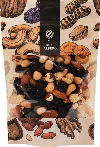 Смесь фруктово-ореховая DOLCE ALBERO жареные орехи и изюм, 150г, изображение