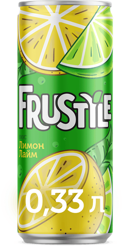 Напиток ФРУСТАЙЛ Лимон, лайм газированный, 0.33л, изображение