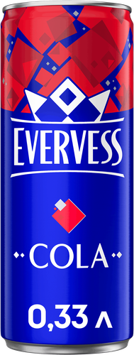 Напиток EVERVESS Кола сильногазированный, 0.33л, изображение