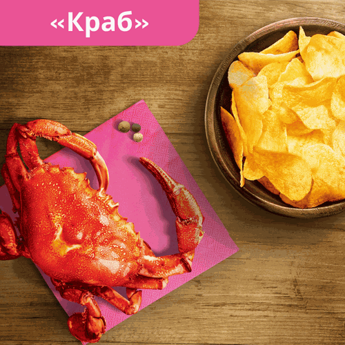 Чипсы картофельные LAY'S со вкусом краба, 70г, крупный план